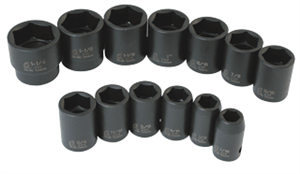 Sunex 2650 13 Pc. 1/2&#34; 6 Point Standard SAE Impact Socket Set