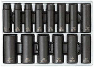 Sunex 2653 14 Pc. 1/2&#34; 6 Point Deep Metric Impact Socket Set