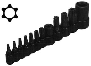 Lisle 26530 12 Pc.Master Tamper Resistant Torx&reg; Bit Set