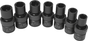 Sunex 2655 7 Pc. 1/2&#34; Universal Metric Impact Socket Set