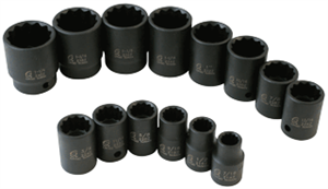 Sunex 2678 14 Pc. 1/2&#34; 12 Point Standard SAE Impact Socket Set