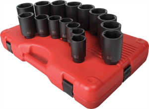 Sunex 2691 16 Pc. 1/2&#34; SAE Deep Impact Socket Set