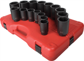 Sunex 2691 16 Pc. 1/2" SAE Deep Impact Socket Set