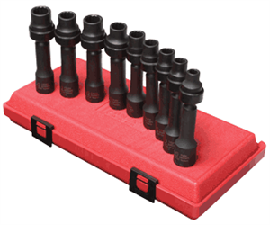 Sunex 2695 9 Pc. 1/2&#34; 12 Point Metric Driveline Impact Socket Set