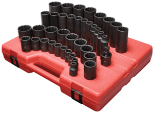 Sunex 2698 39 Pc. 1/2&#34; 12 Point SAE Master Impact Socket Set