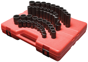 Sunex 2699 39 Pc. 1/2&#34; 12 Point Metric Master Impact Socket Set