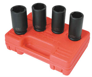 Sunex 2838 4 Pc. 1/2&#34; Deep Spindle Nut Impact Socket Set