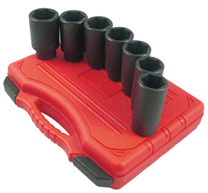 Sunex 2839 7 Pc. 1/2&#34; Deep Spindle Axle Nut Socket Set