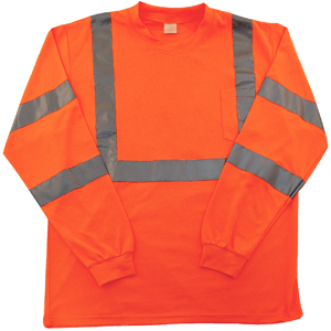 Jackson Safety 3014825 ANSI Class 3 Long Sleeve T-Shirt,Orange, 3X