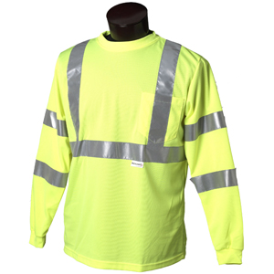 Jackson Safety 3014830 ANSI Class 3 Long Sleeve T-Shirt,Lime, XL