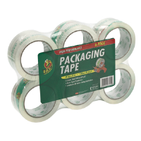 Duck Brand 307279 Heavy-Duty Clear Bulk Tape, 6/Pkg, 1.88" x 54.6 yd