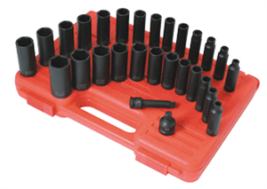 Sunex 3360DD 28 Pc. 3/8&#34; Master Double Deep Metric/SAE Impact Socket Set