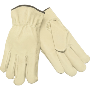 MCR Safety 3401M Industry Pigskin Drivers w/Shirred Elastic Back,KT,M,(Dz.)