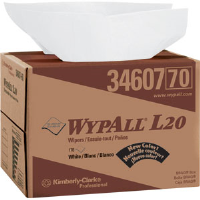 Kimberly Clark 34607 Wypall® L20 Wipers, BRAG Box, White, 176/Box
