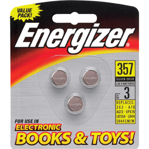 Energizer 357 1.5V Coin Silver Oxide Batteries (3/Pk) 357BP-3