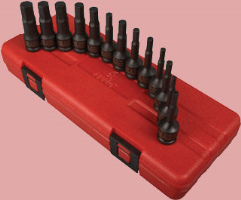 Sunex 3649 3/8" Drive SAE & Metric Impact Hex Driver Set, 13 Pc.