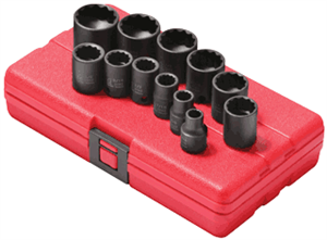 Sunex 3674 12 Pc. 3/8&#34; Standard SAE Impact Socket Set