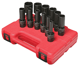 Sunex 3677 12 Pc. 3/8&#34; Deep Universal SAE Impact Socket Set