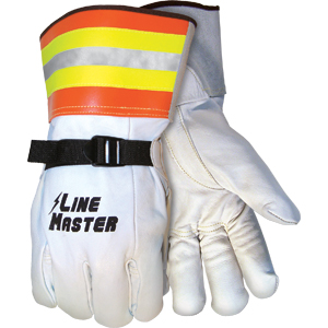 MCR Safety 40410 Line Master Hi-Vis Goatskin Protectors,Size 10,(Dz.)