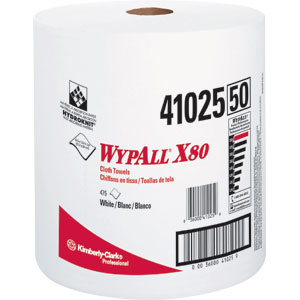 Kimberly Clark 41025 Wypall&reg; X80 Jumbo Roll, White, 475/Roll