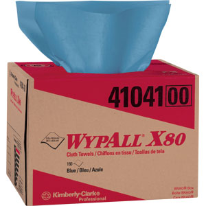 Kimberly Clark 41041 Wypall&reg; X80 BRAG Box, Blue, 160/Box