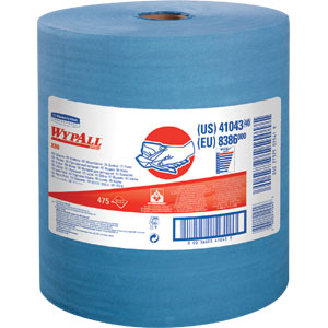 Kimberly Clark 41043 Wypall&reg; X80 Jumbo Roll, Blue, 475/Roll