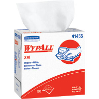 Kimberly Clark 41455 Wypall® X70 Manufactured Rags, Pop-Up Box, White, 10 Boxes/100 ea