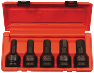 Sunex 4507 5 Pc. 3/4&#34; Metric Impact Hex Driver Set 