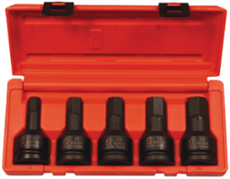 Sunex 4507 5 Pc. 3/4" Metric Impact Hex Driver Set 