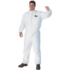 Kimberly Clark 46104 A30 Coveralls w/ Zip, Elastic Back/Wrists/Ankles, XL, 25/Cs.