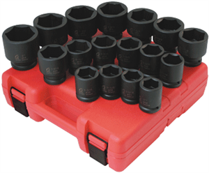 Sunex 4683 17 Pc. 3/4&#34; Heavy Duty SAE Impact Socket Set