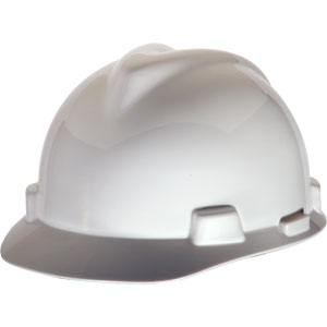 MSA 475358 V-Gard&reg; Slotted Cap w/Fas-Trac&reg;, White