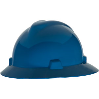 MSA 475368 V-Gard® Non-Slotted Hard Hat, w/Fas-Trac®, Blue