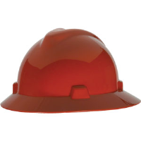 MSA 475371 V-Gard® Non-Slotted Hard Hat, w/Fas-Trac®, Red