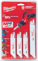 Milwaukee 49-22-0220 10 Pc. Hackzall Blade Set