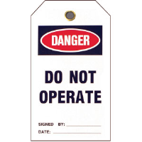 Brady 49326 Vinyl Tag, "Danger: Do Not Operate," 25/Pkg