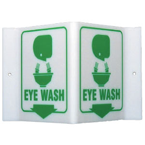 Brady 49371 &#34;Eye Wash&#34; Sign, 6&#34;H x 9&#34;W x 4&#34;D, Acrylic