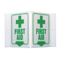 Brady 49373 "First Aid" Sign, 6"H x 9"W x 4"D, Acrylic