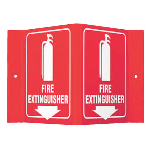 Brady 49377 &#34;Fire Extinguisher&#34; Sign, 6&#34;H x 9&#34;W x 4&#34;D, Acrylic
