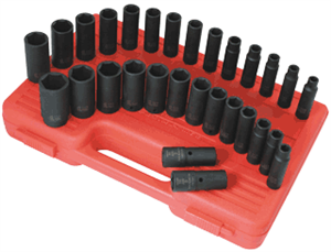 Sunex 5153DD 29 Pc. 1/2&#34; SAE/Metric Deep Impact Socket Set