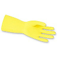 MCR Safety 5280 Yellow Flocked Latex Gloves, 18 Mil, Size 8.5