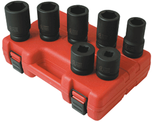 Sunex 5697M 7 Pc. 1&#34; Metric Truck Service Impact Socket Set