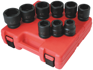 Sunex 5699 9 Pc. 1&#34; Jumbo SAE Standard Impact Socket Set