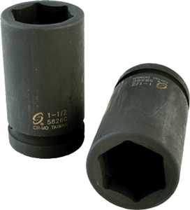 Sunex 5826C 1&#34; Dr. Budd Wheel Impact Socket, 1-1/2&#34; x 13/16&#34; 