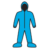 Kimberly Clark 58523 A20 Coveralls - Zip,Elast.Back/Wrist/Ankle/Hood/Boot,Blue,L,24/Cs.