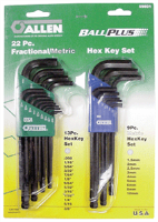 Allen 59801 22 Pc. SAE/Metric Ball Plus Hex Key Set