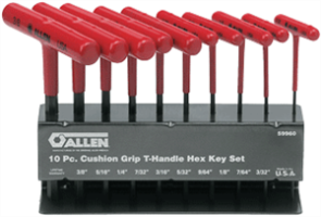 Allen 59960 10 Pc. SAE Cushion Grip T-Handle Hex Key Set