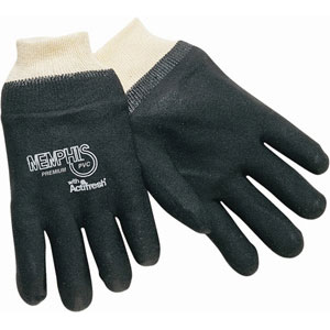 MCR Safety 6100 Memphis&#153; Premium Black PVC Gloves,SD Knit,(Dz.)