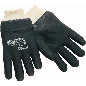 MCR Safety 6100SJ Memphis&#153; Premium Black PVC Gloves,DD Knit,(Dz.)