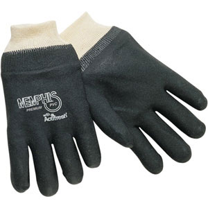 MCR Safety 6100S Memphis&#153; Premium Black PVC Gloves,DD Knit,(Dz.)
